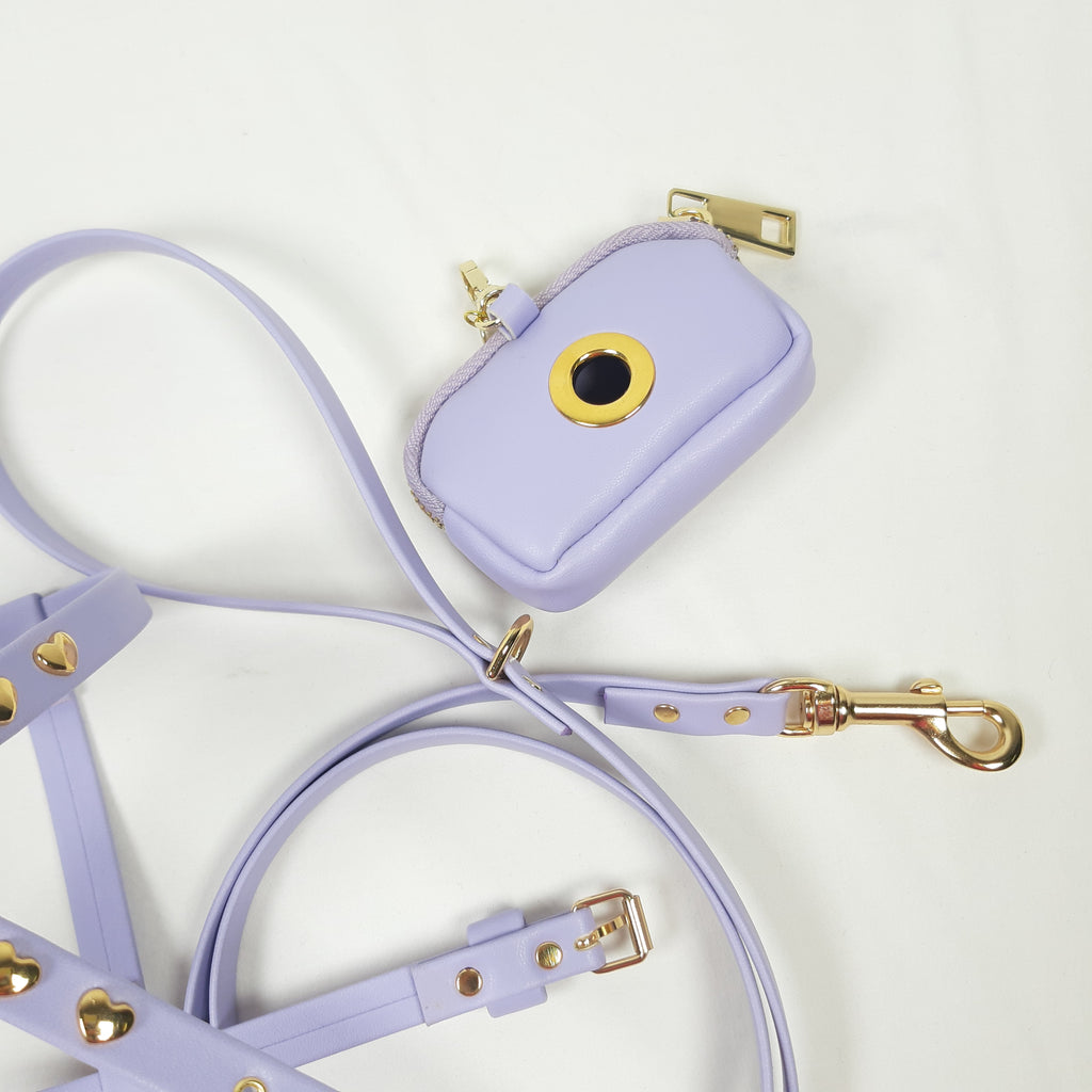 SET PETTORINA E GUINZAGLIO GLAM CUORICINI LILLA