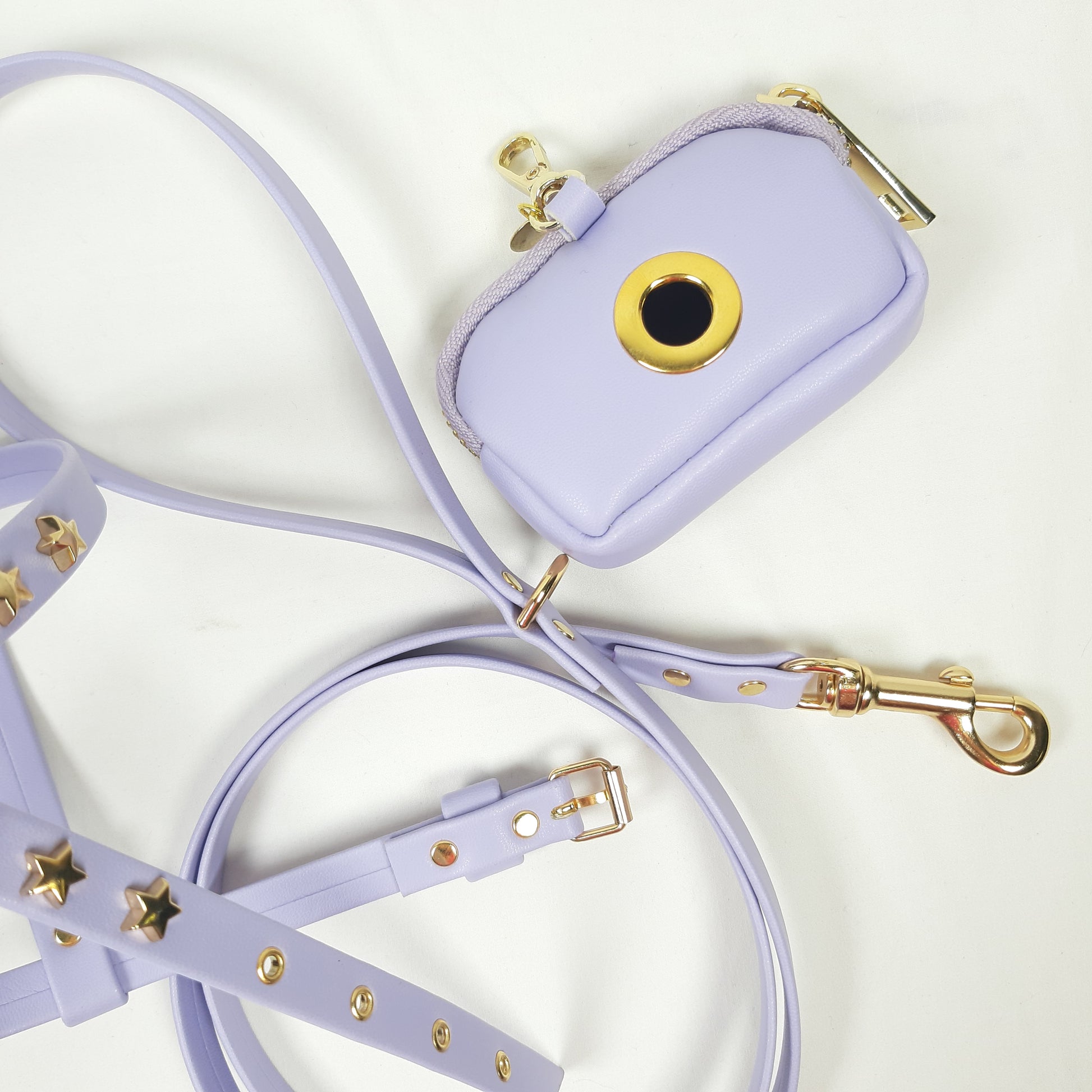 SET PETTORINA E GUINZAGLIO GLAM STELLINE LILLA