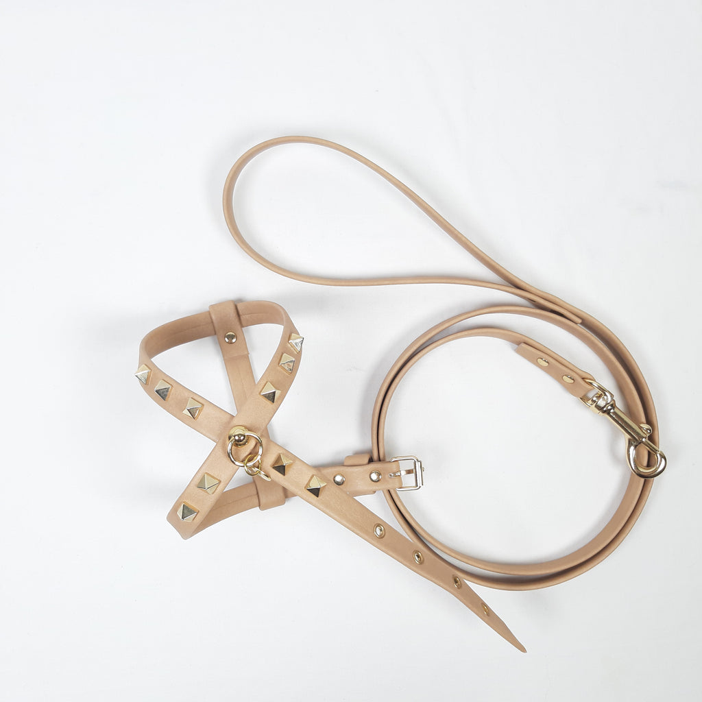 SET PETTORINA E GUINZAGLIO GLAM CAMMELLO