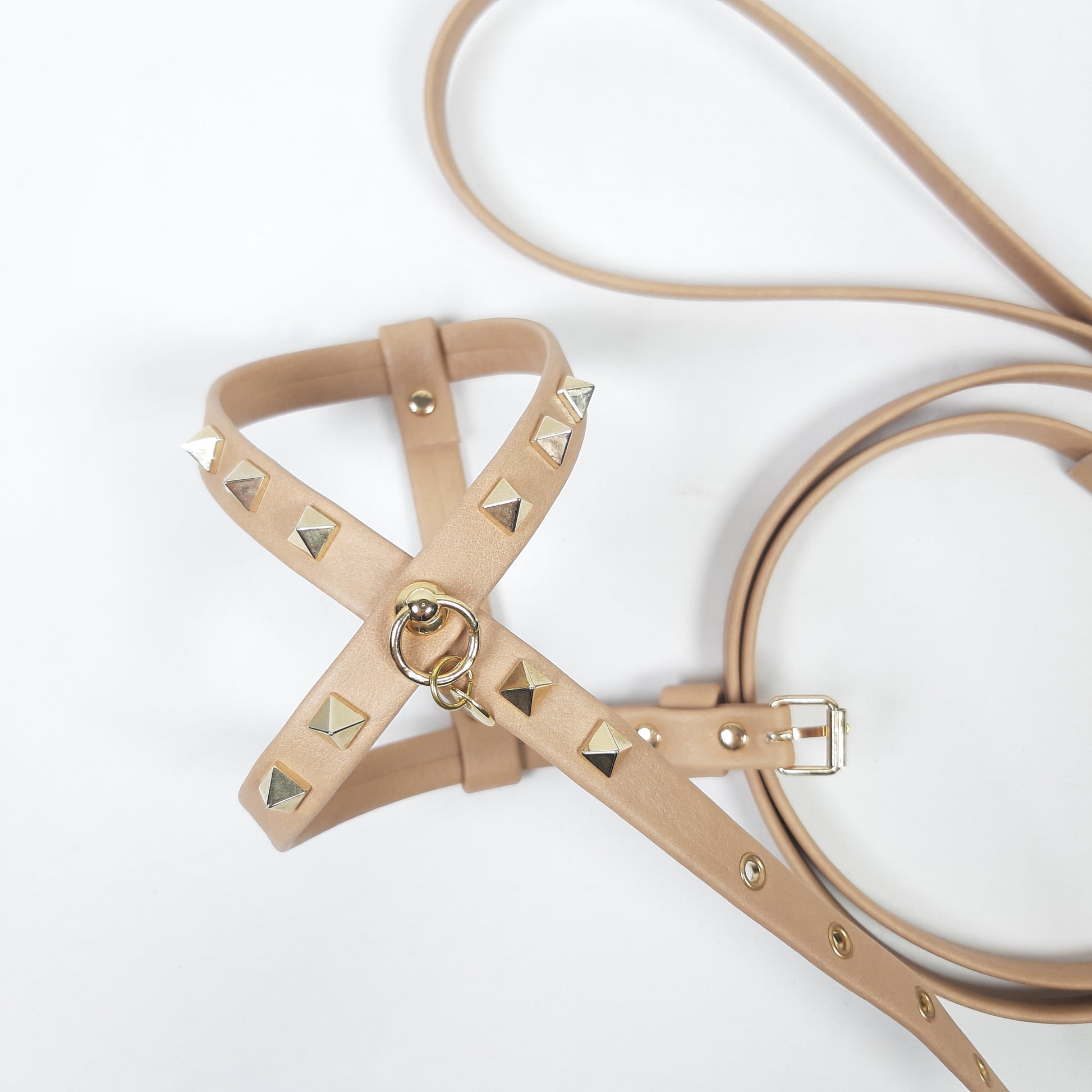 SET PETTORINA E GUINZAGLIO GLAM CAMMELLO