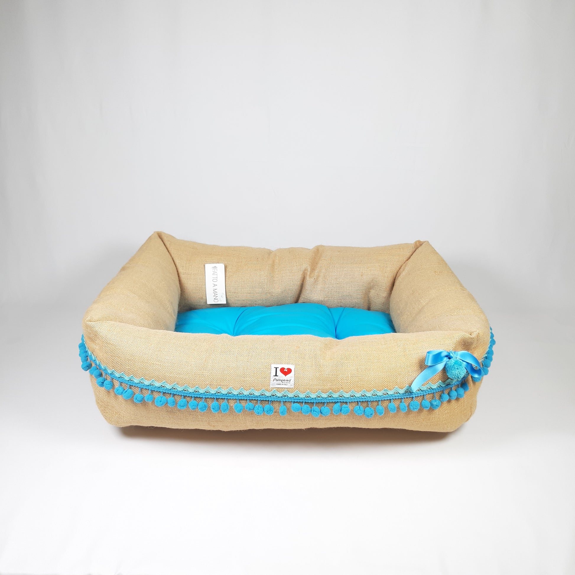 DIVANETTO JUTA E COTONE CELESTE