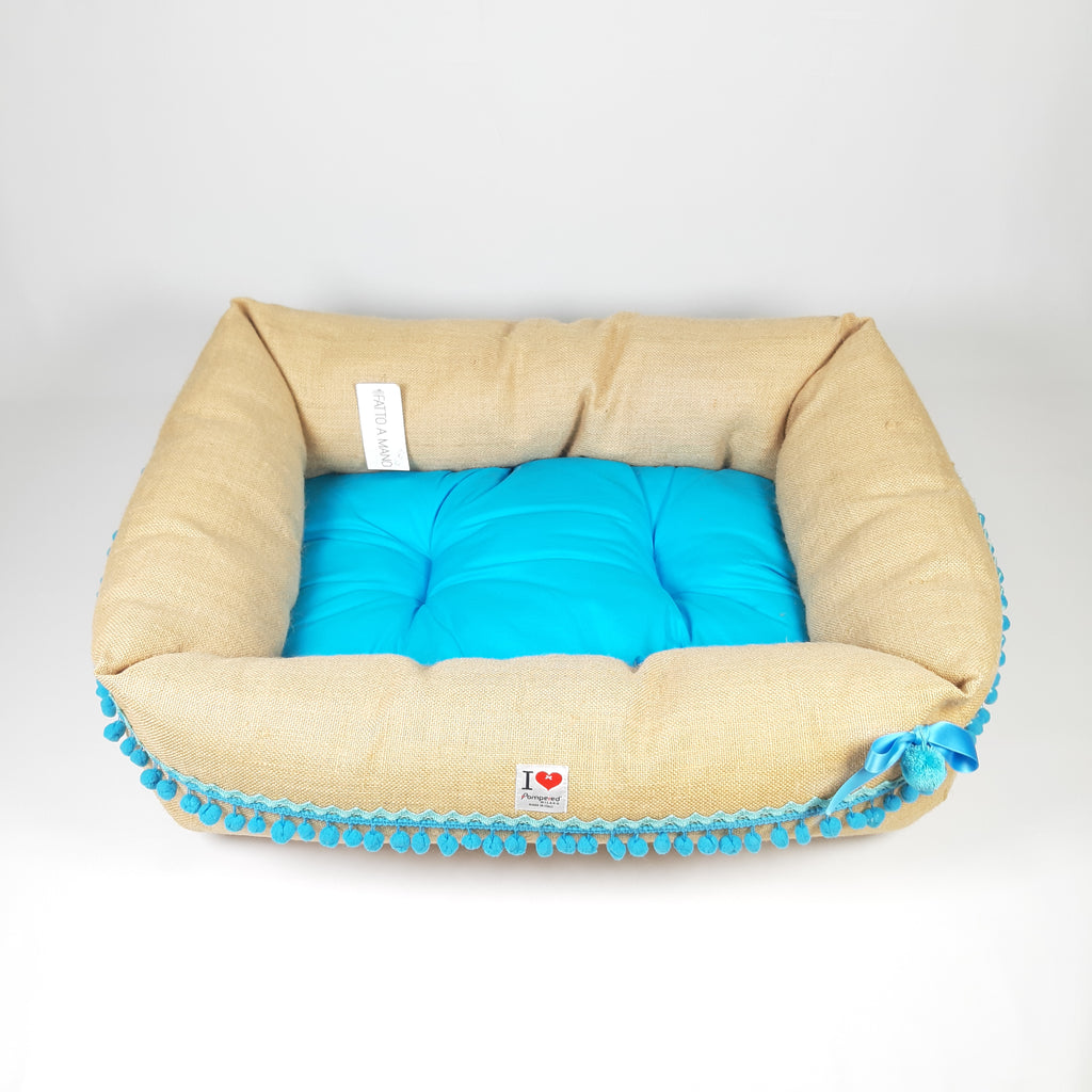 DIVANETTO JUTA E COTONE CELESTE