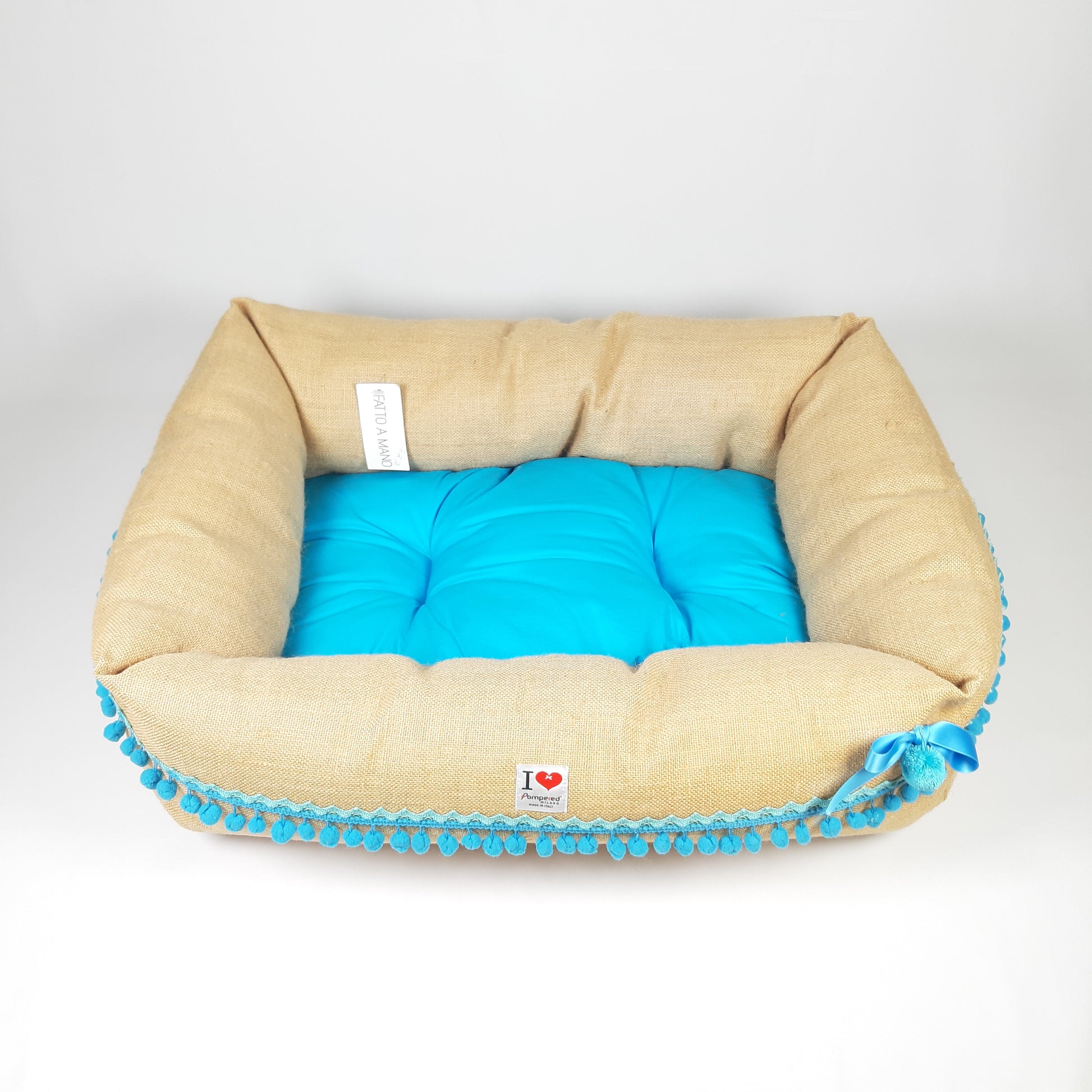 DIVANETTO JUTA E COTONE CELESTE