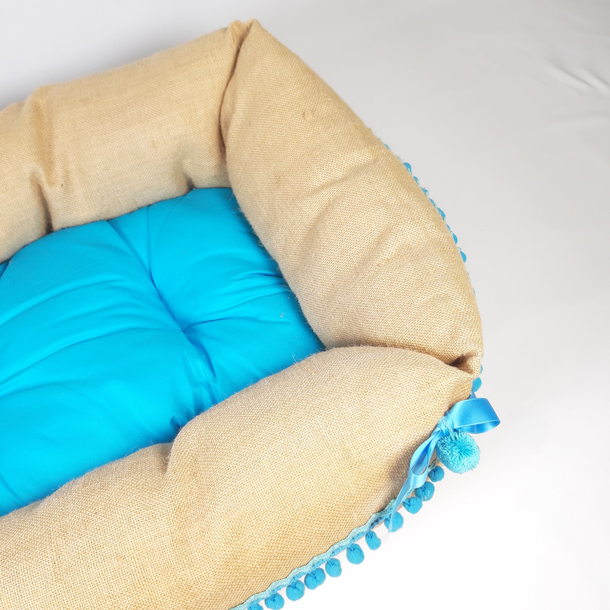 DIVANETTO JUTA E COTONE CELESTE