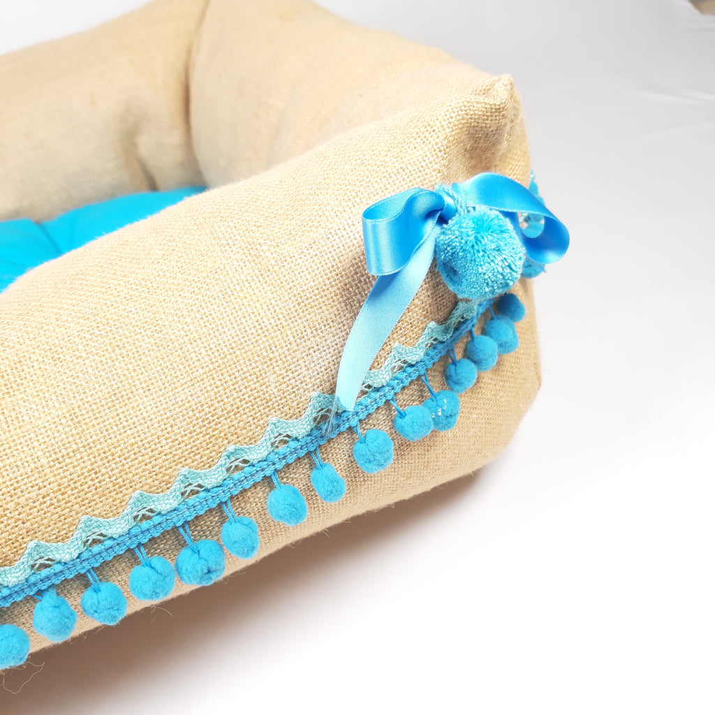 DIVANETTO JUTA E COTONE CELESTE