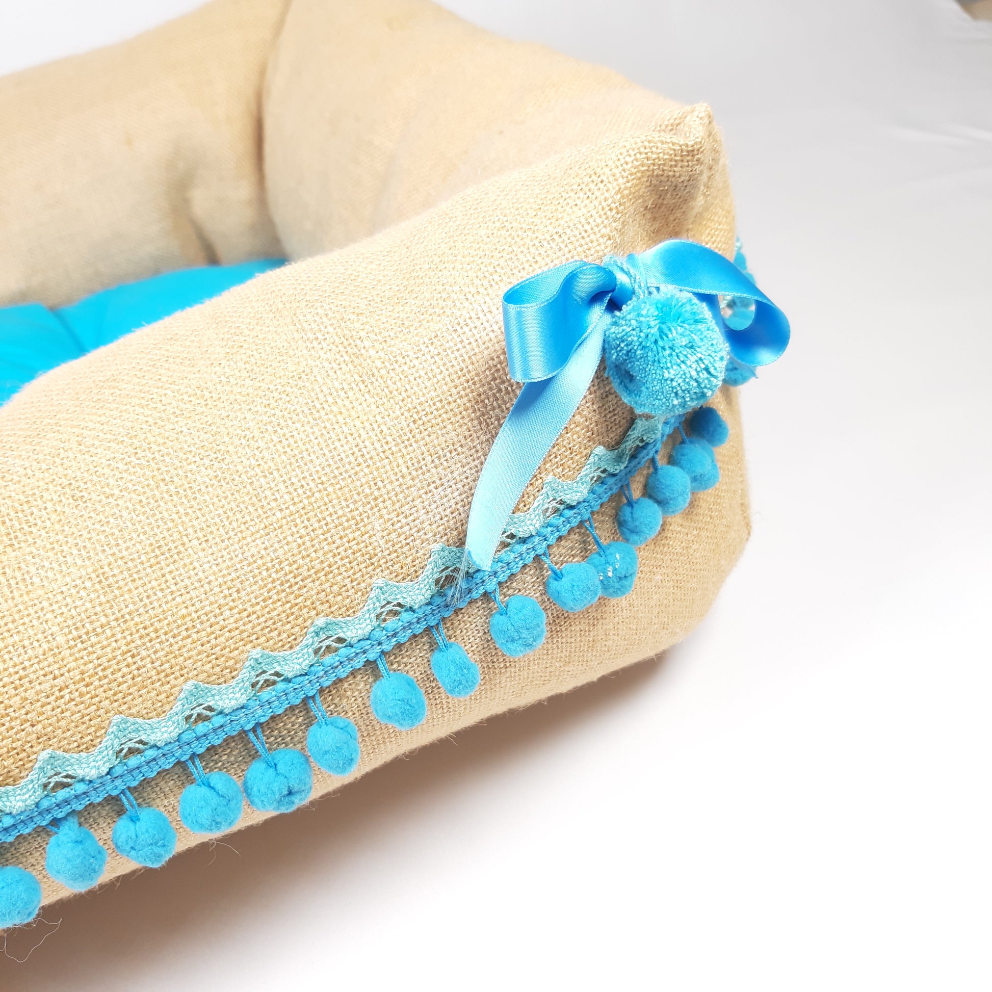 DIVANETTO JUTA E COTONE CELESTE