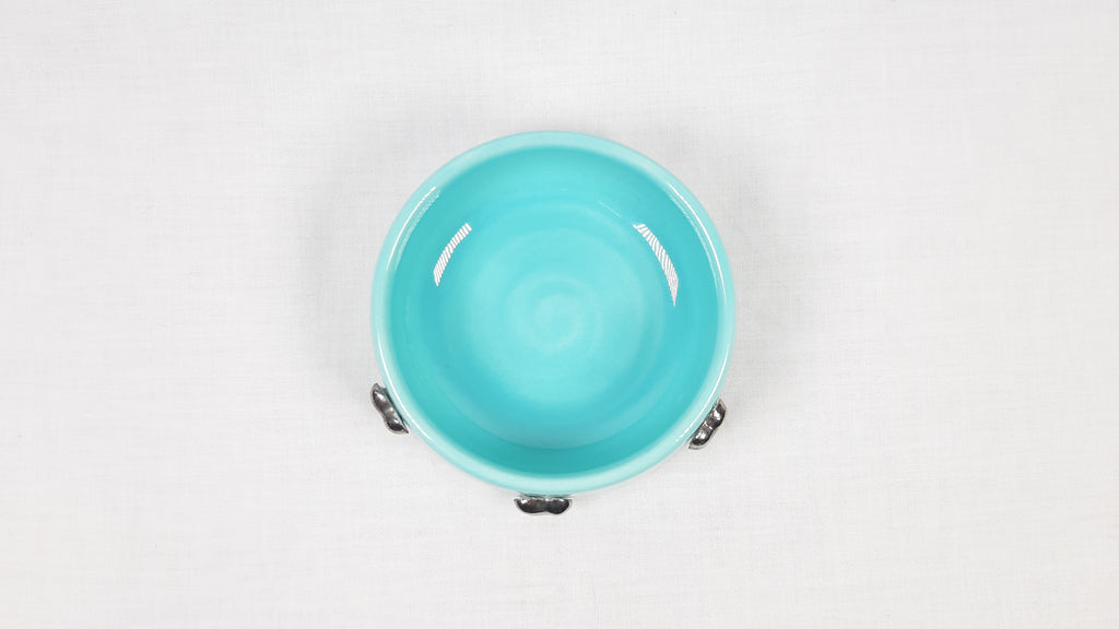 CIOTOLA CERAMICA TIFFANY 3 OSSI FRONT ARGENTO