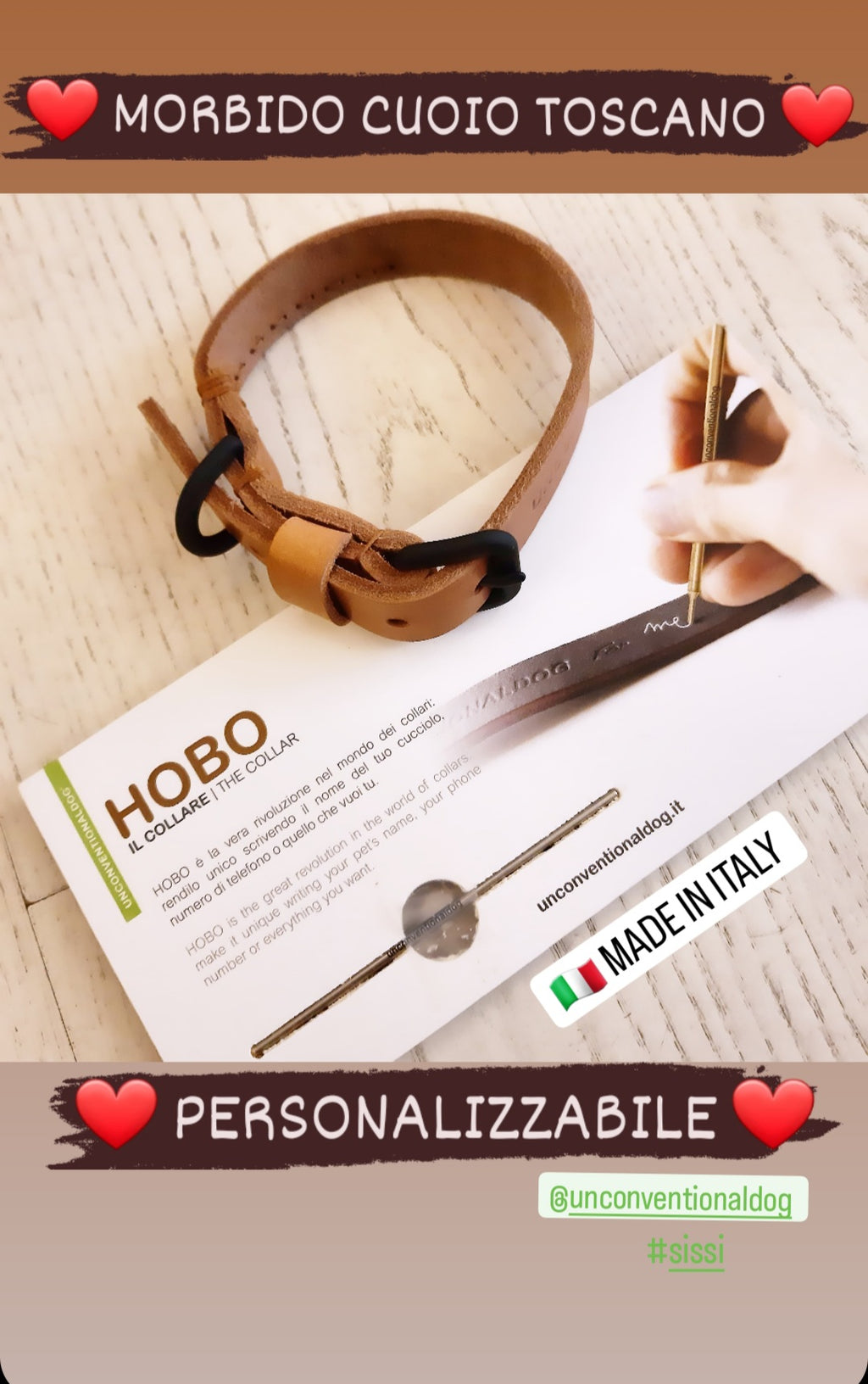 COLLARE IN CUOIO HOBO h.2,5CM